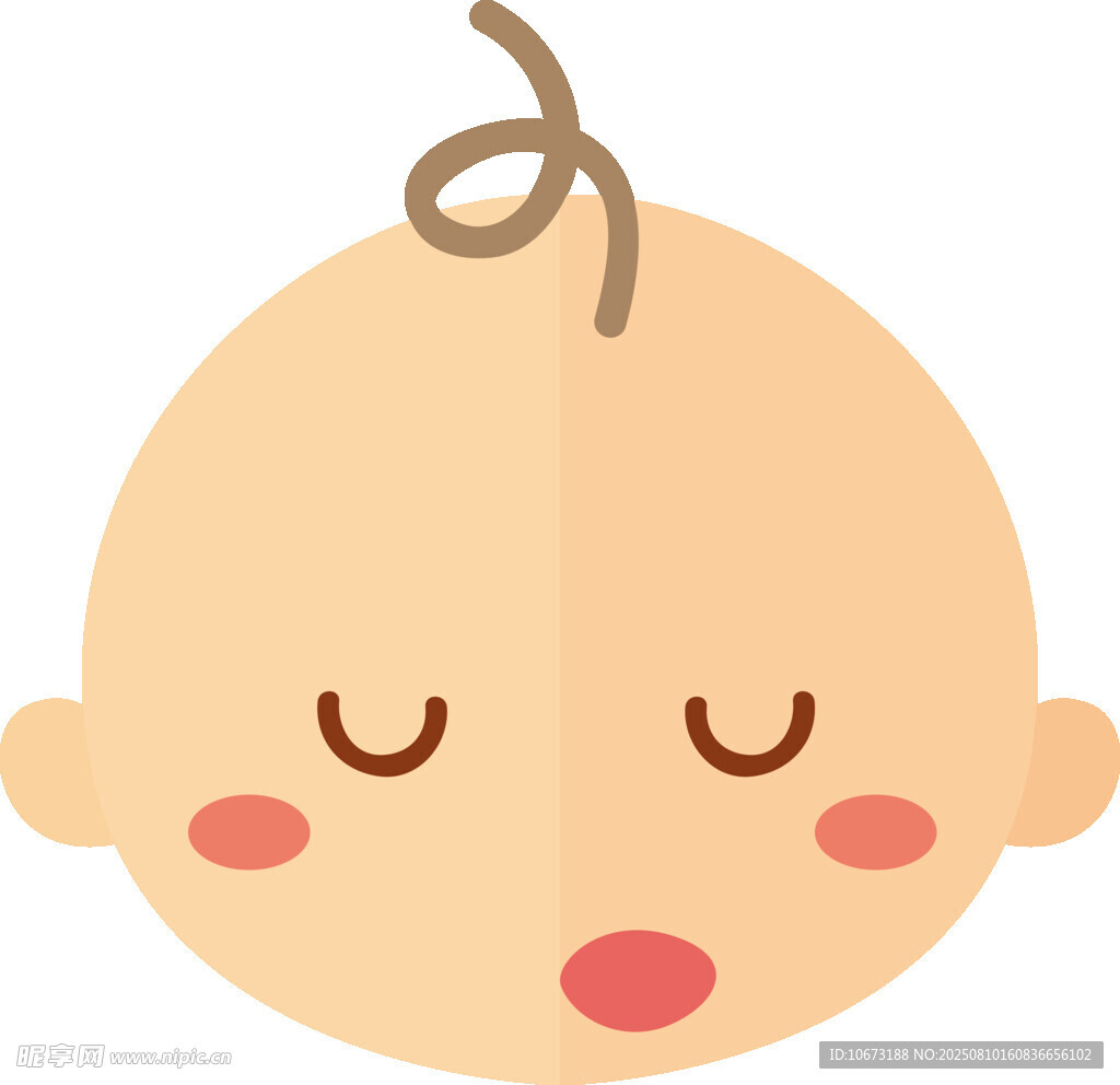 可爱闭眼婴儿头像