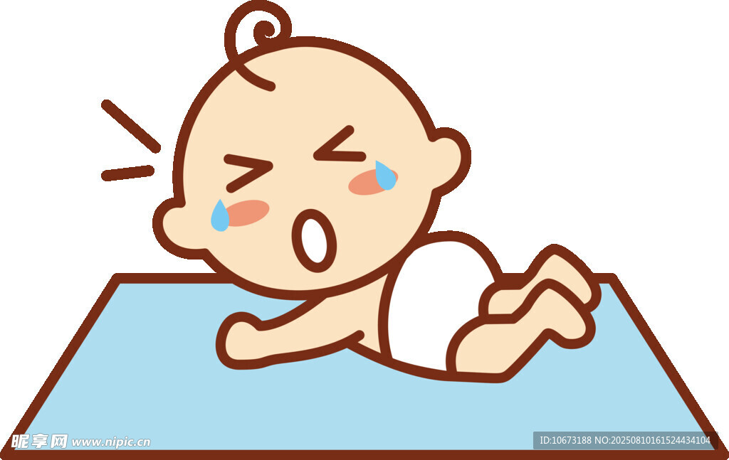 哭闹的趴着小宝宝