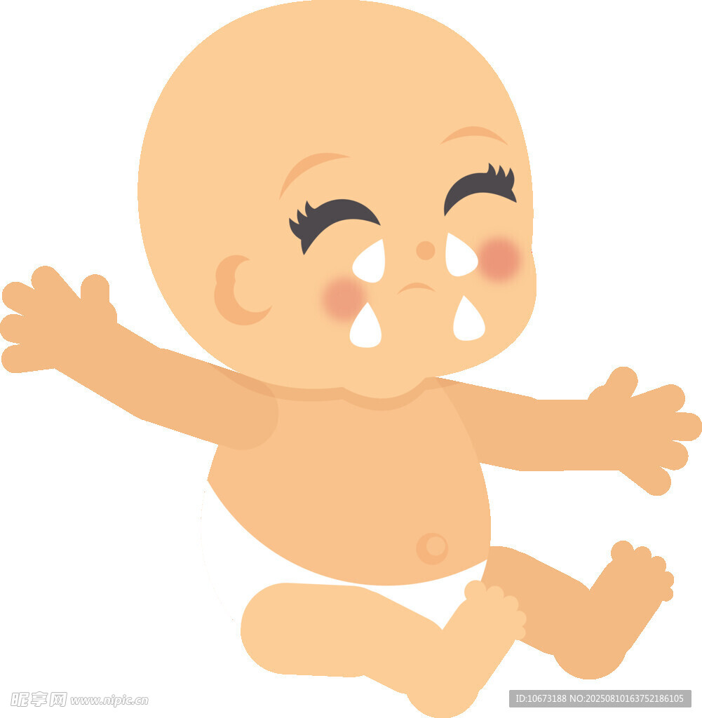 哭泣的可爱小婴儿