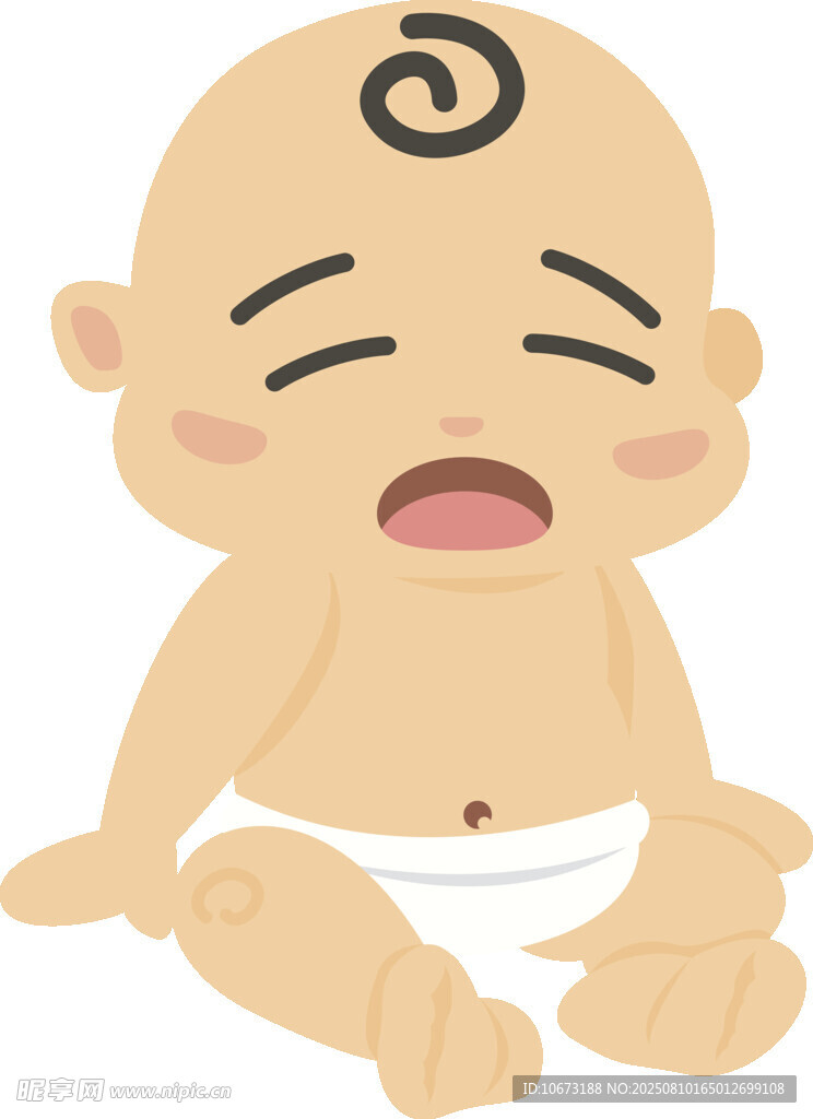 哭泣的可爱小婴儿