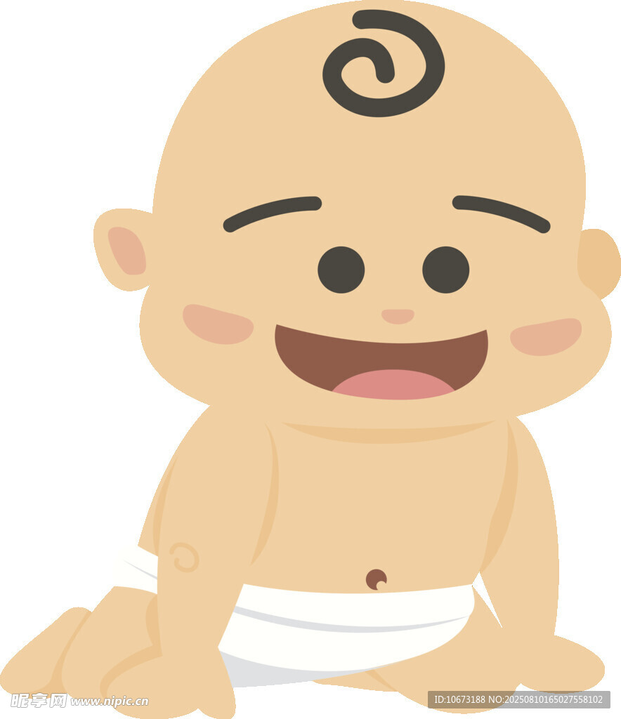 可爱婴儿爬行形象