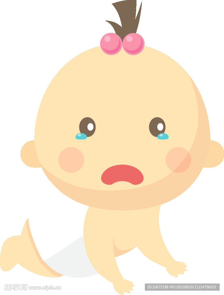 哭泣的可爱小婴儿
