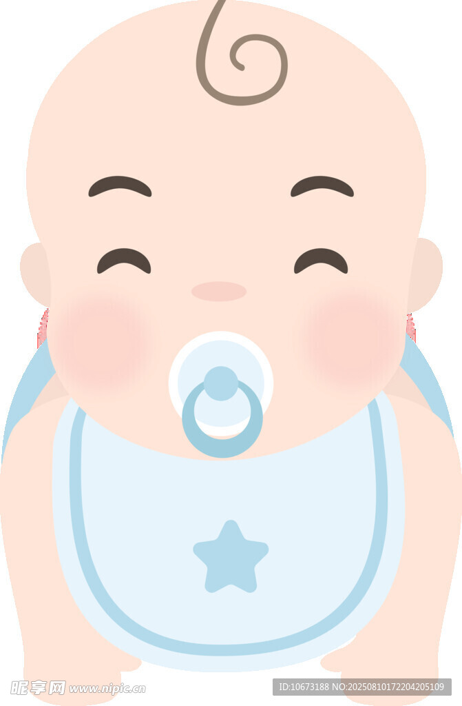 可爱婴儿含奶嘴