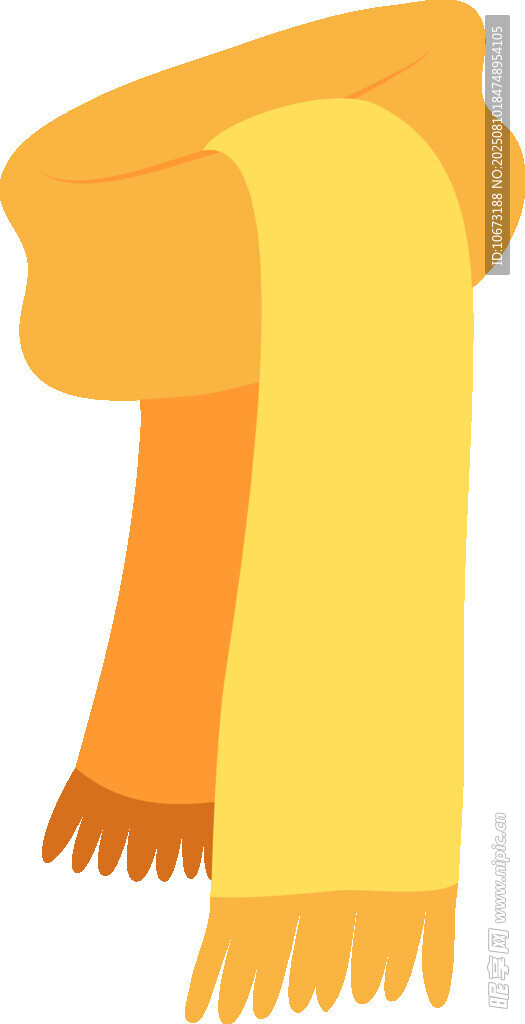 黄色围巾插画