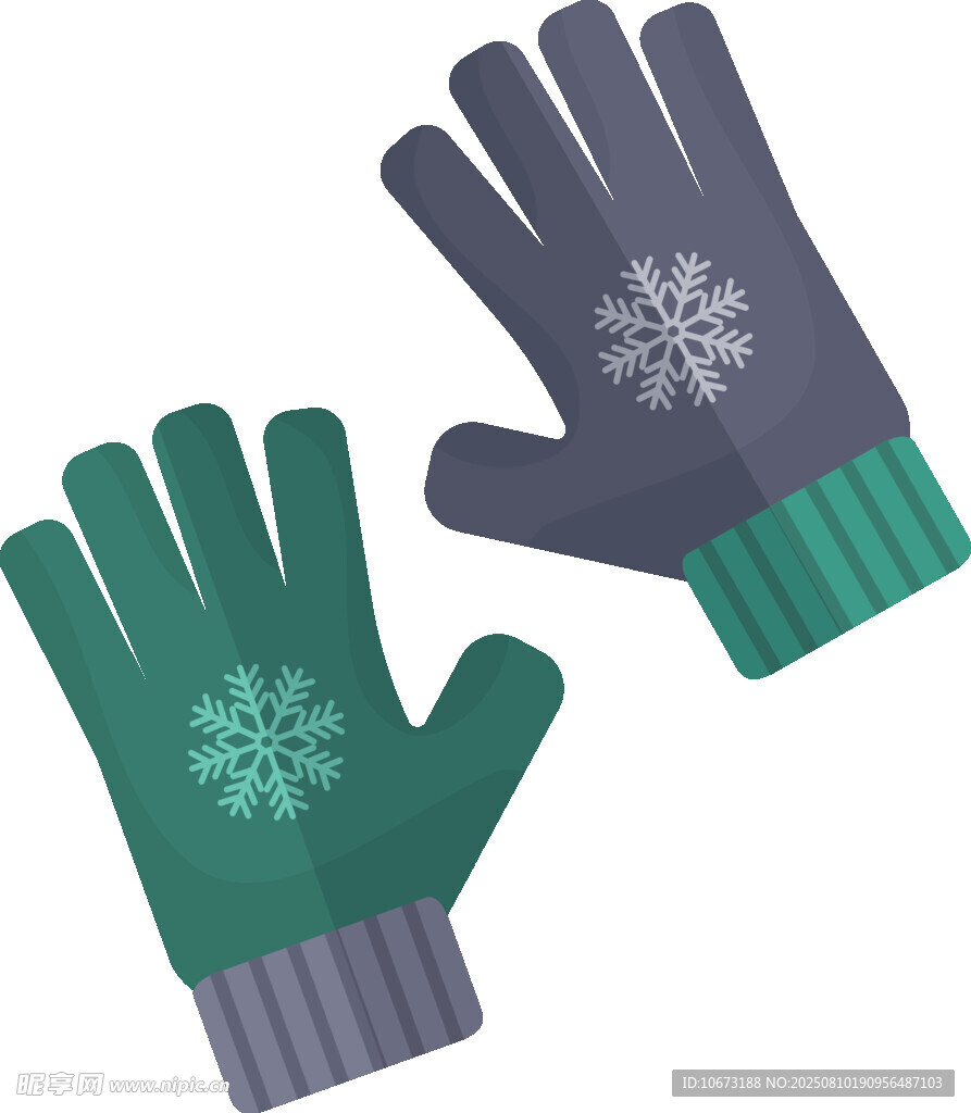 冬季雪花图案保暖手套