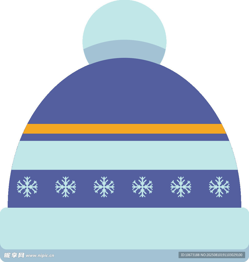冬季条纹雪花图案保暖帽