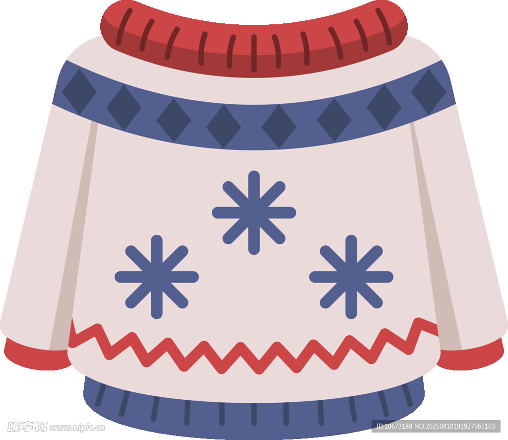 冬季雪花图案针织毛衣