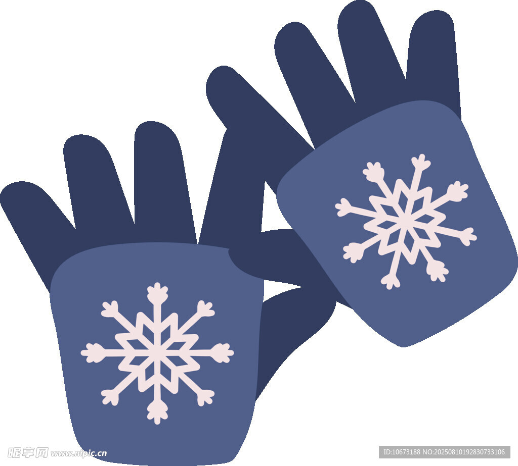 雪花图案保暖手套