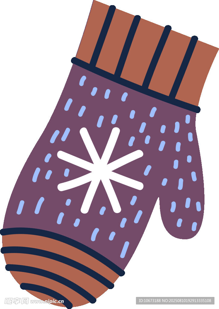 紫色雪花图案保暖手套