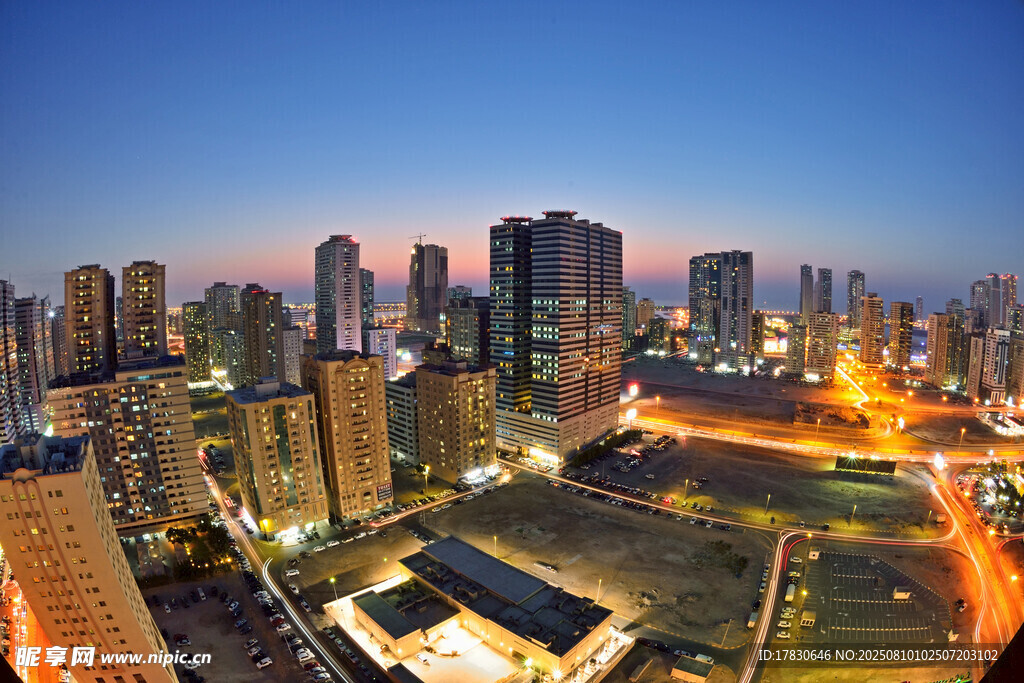城市夜景俯瞰图