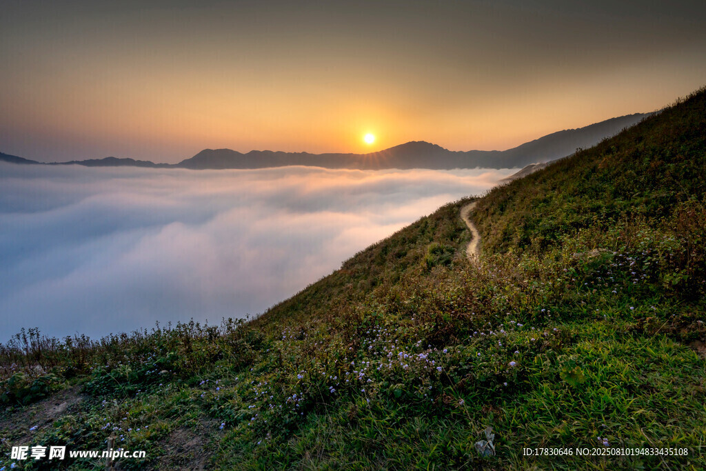 山间晨曦云海美景
