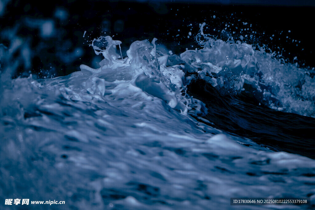 蓝色海浪特写
