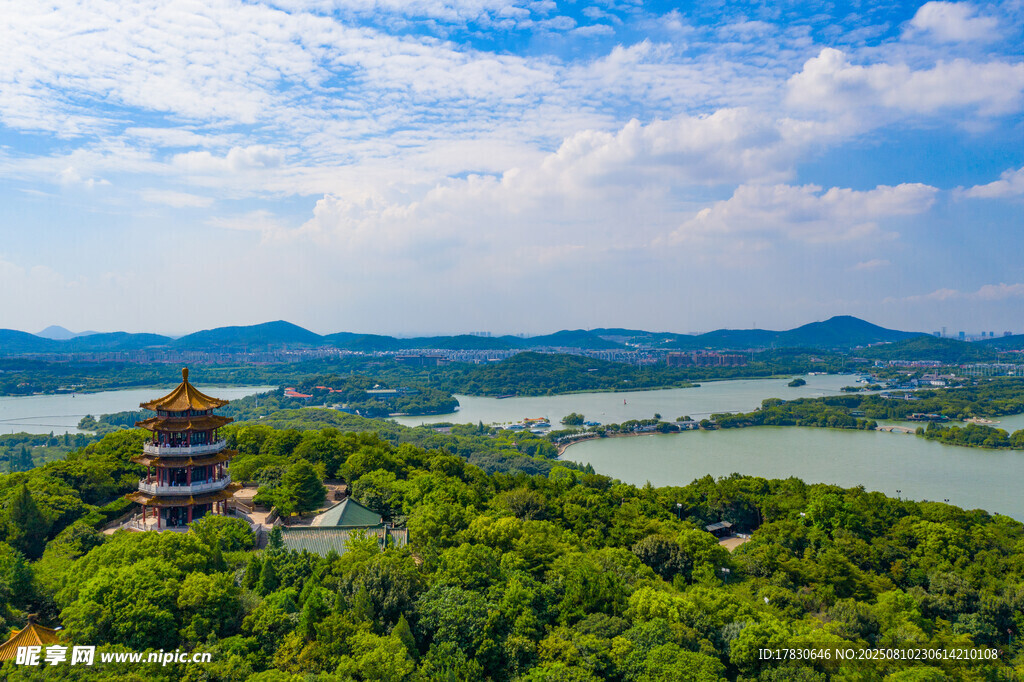 航拍无锡鼋头渚景区