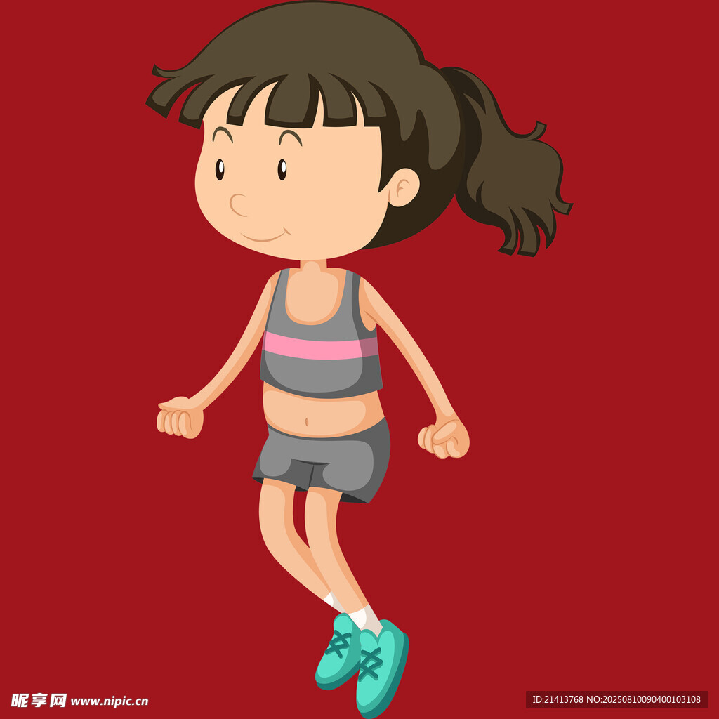 跳跃的活力女孩