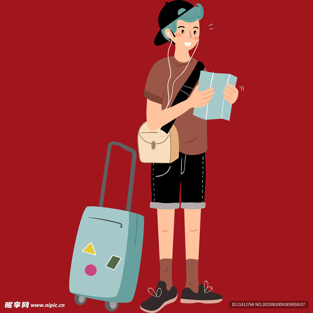 旅行少年准备开启行程