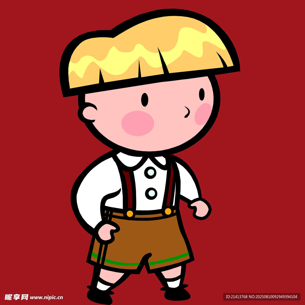 穿传统服饰的金发小男孩