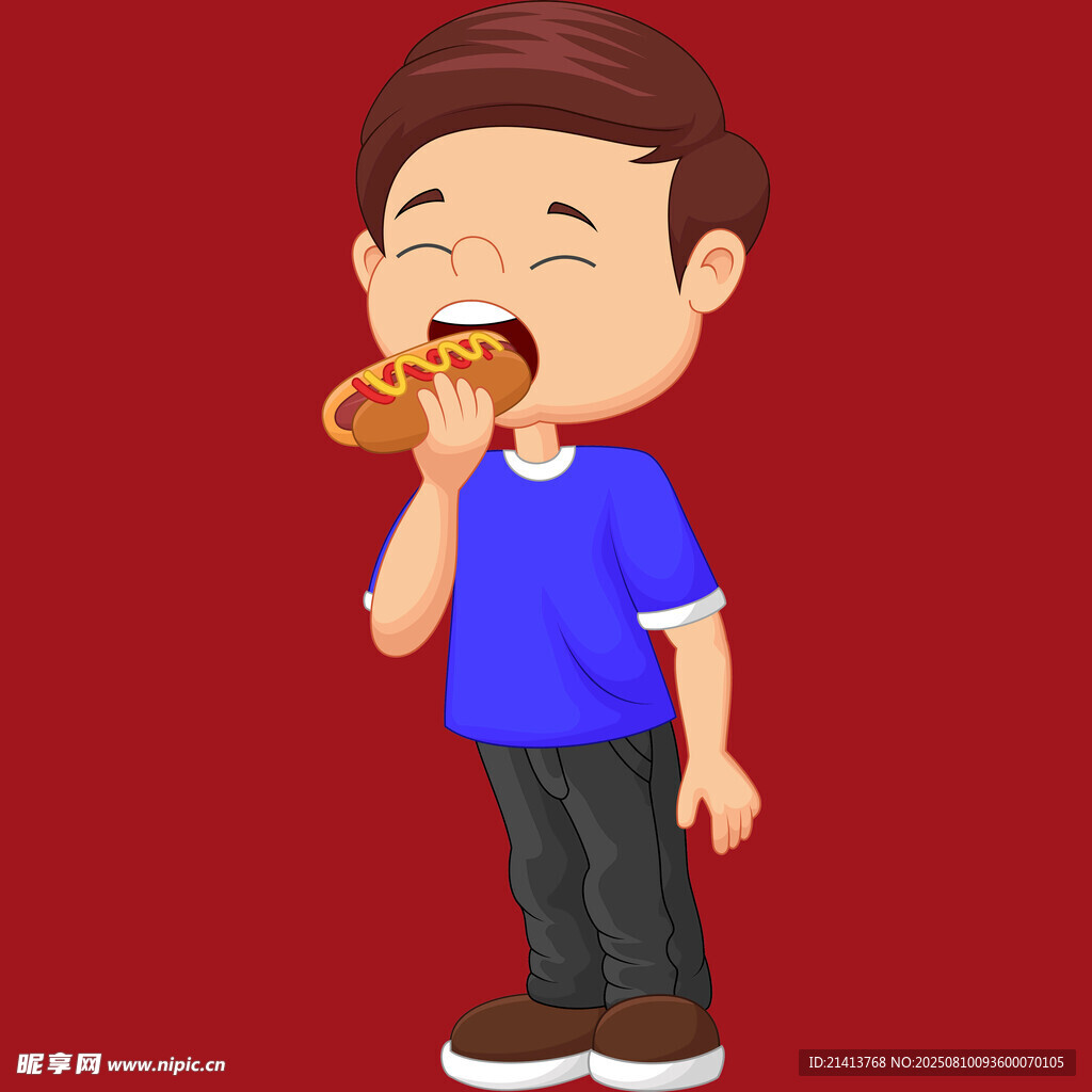 男孩开心吃甜甜圈