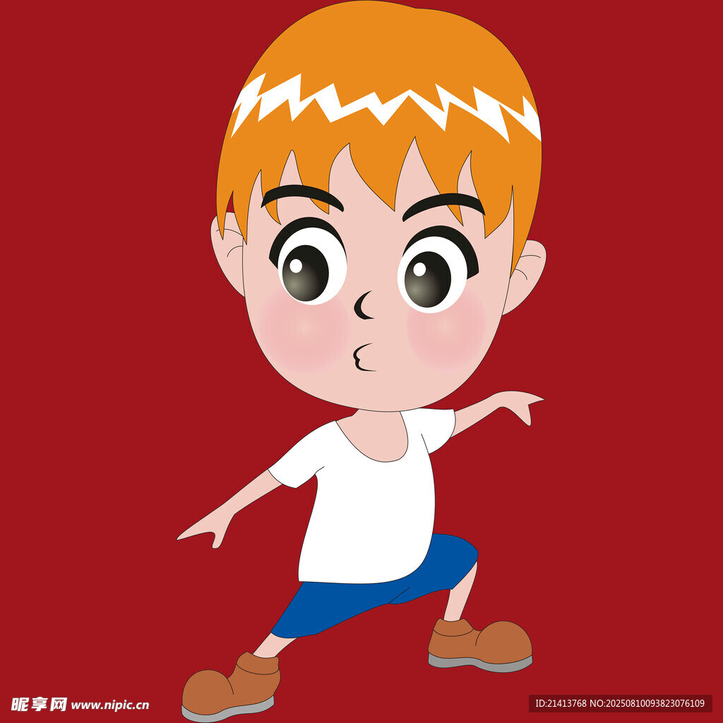 活力少年舞蹈姿态展示