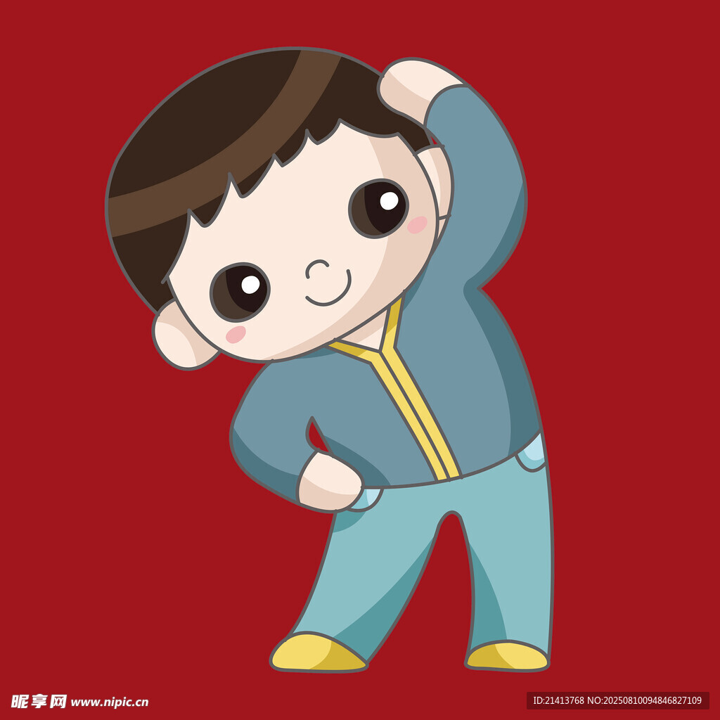 可爱男孩舞蹈动作形象