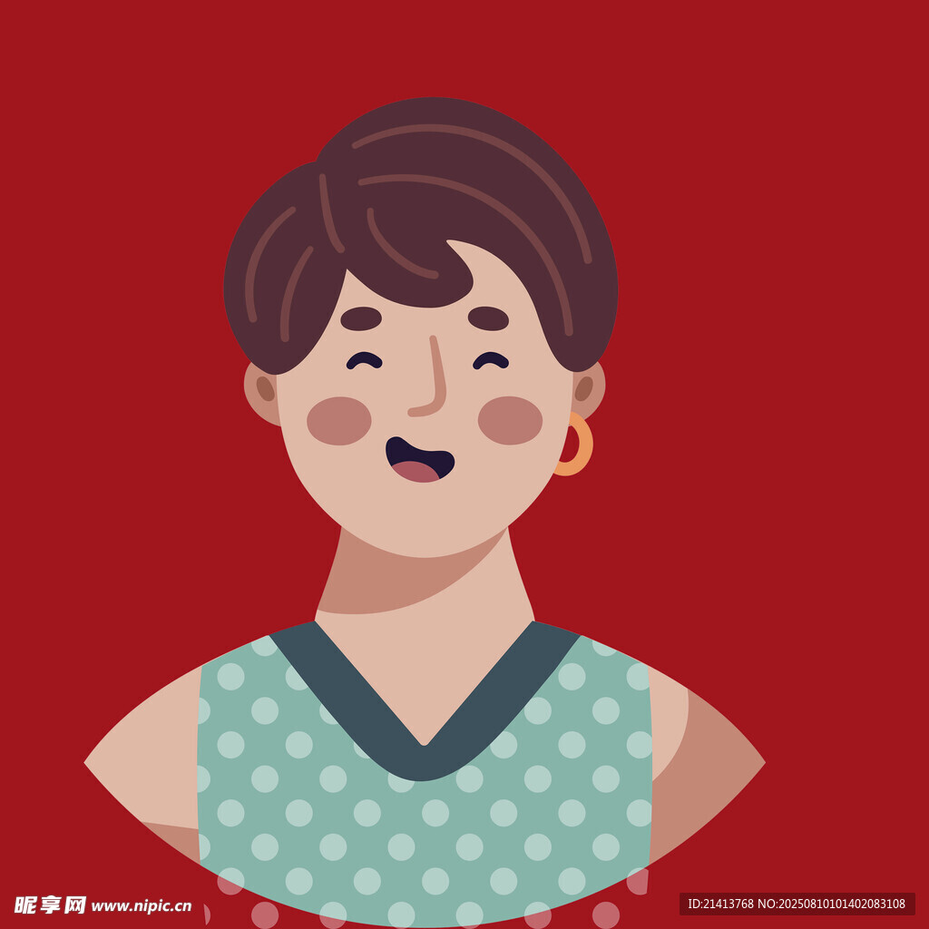 微笑的波点上衣女士
