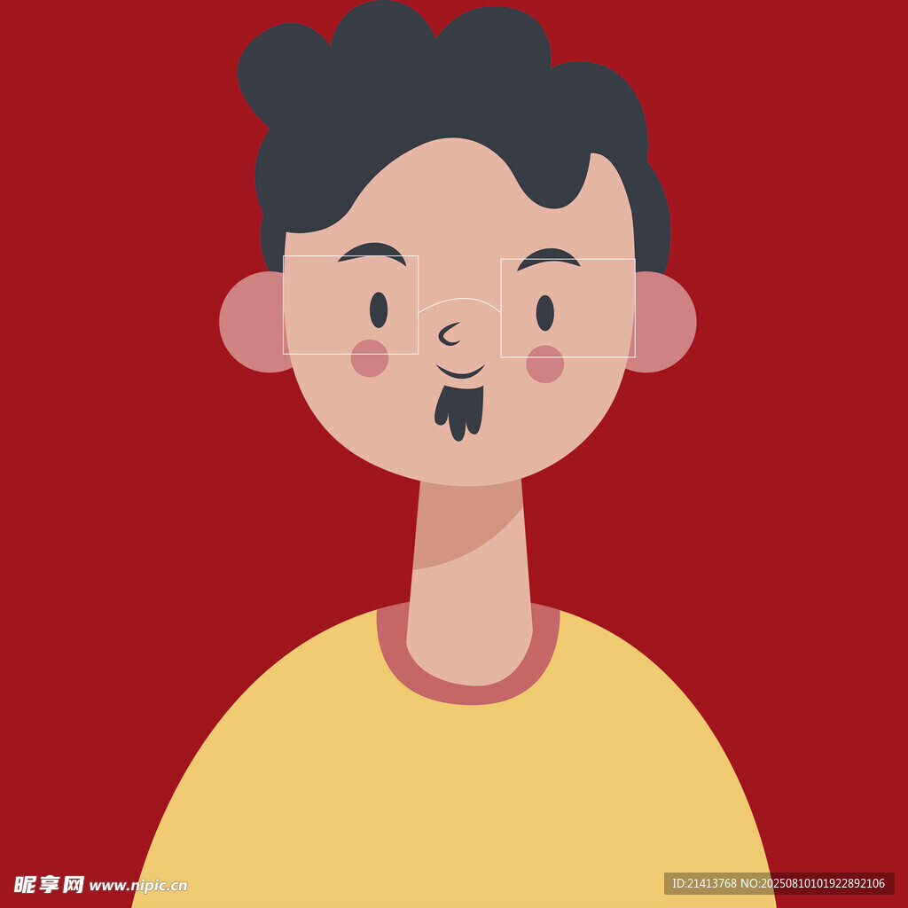 微笑男子头像插画