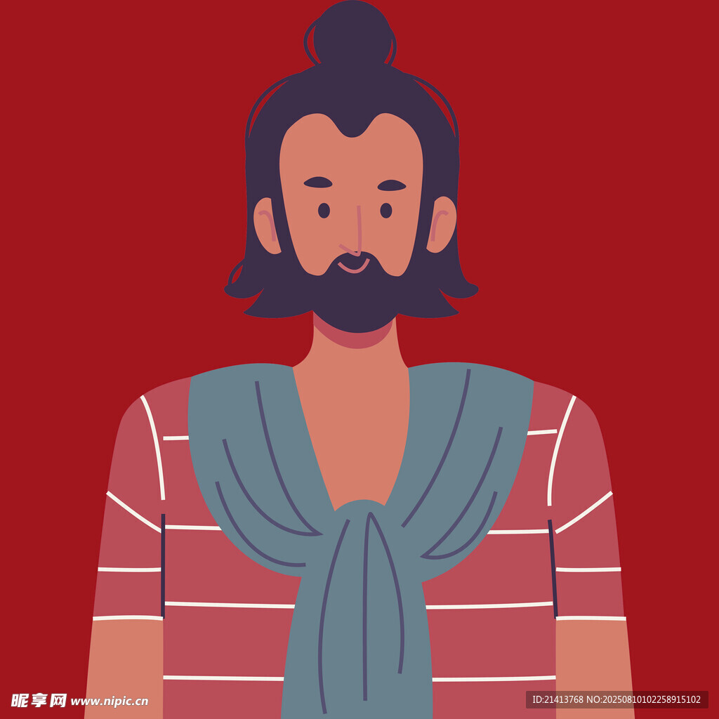 系围巾的条纹衫男子