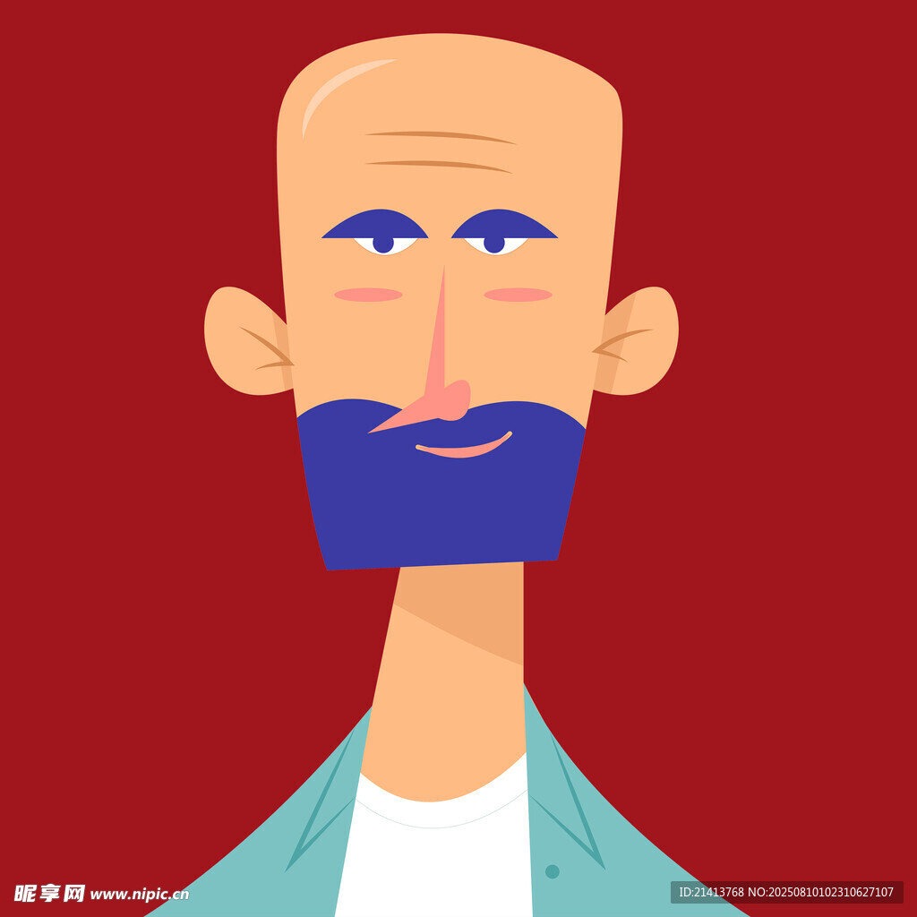 卡通风格的光头男子形象