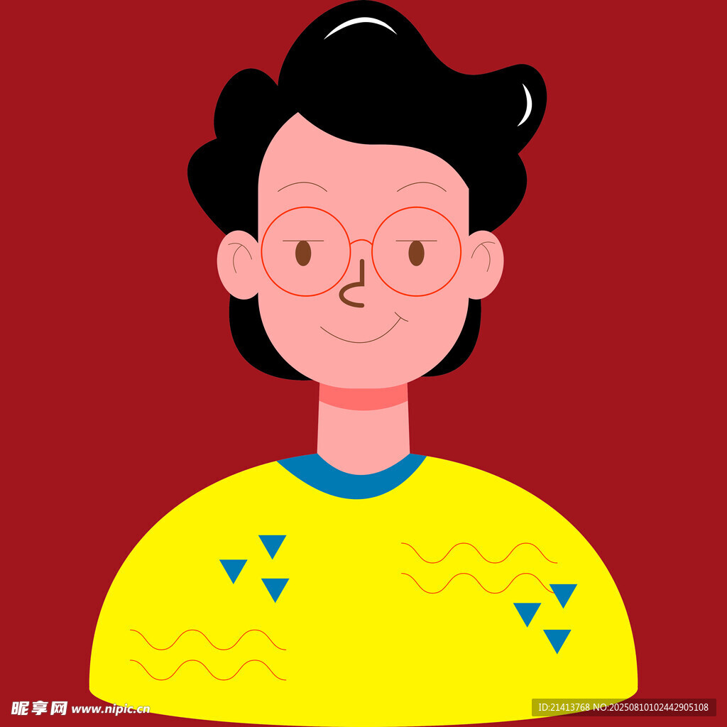 戴眼镜穿黄衣的卡通人物