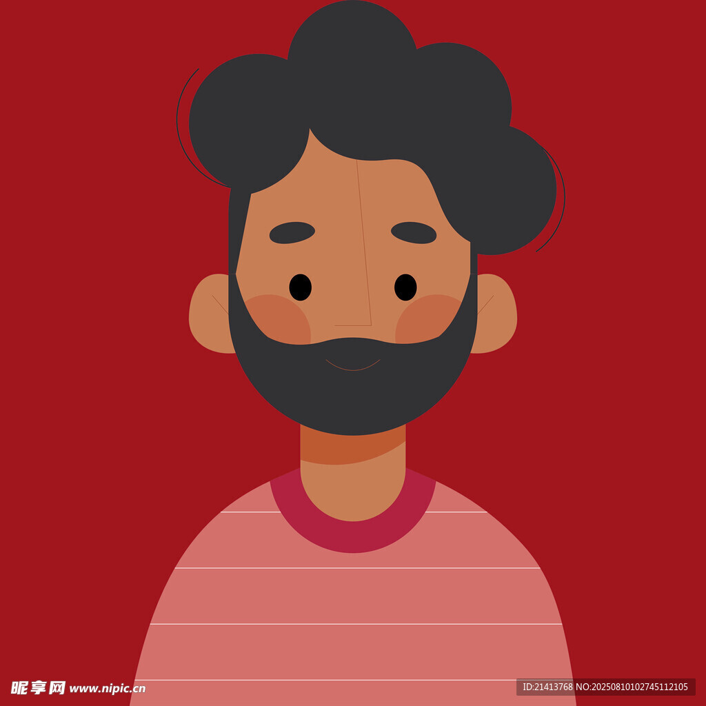 卡通风格的男性头像