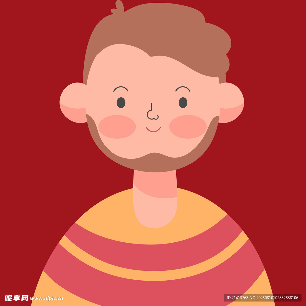 穿条纹衣的可爱男子