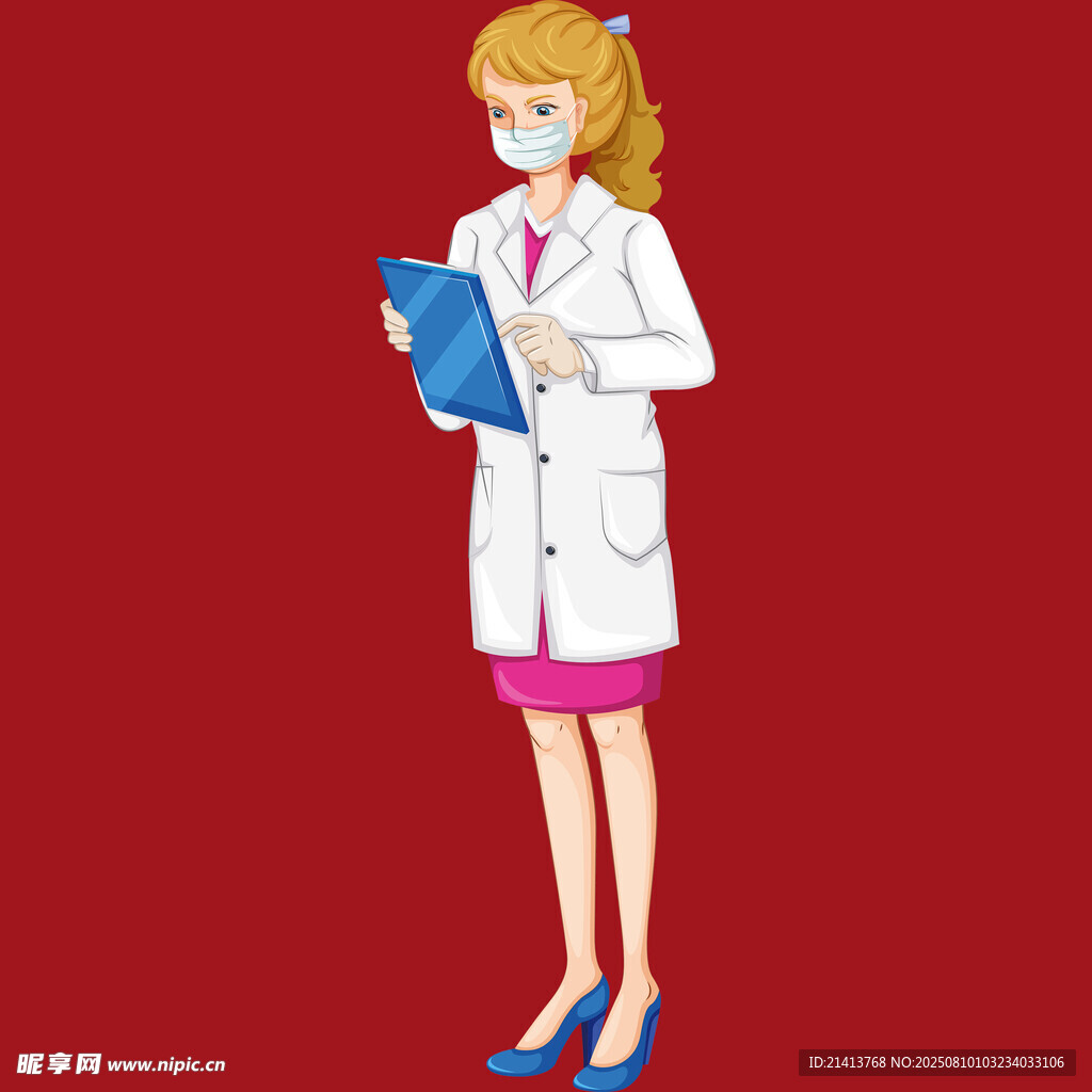女医生手持文件夹工作瞬间