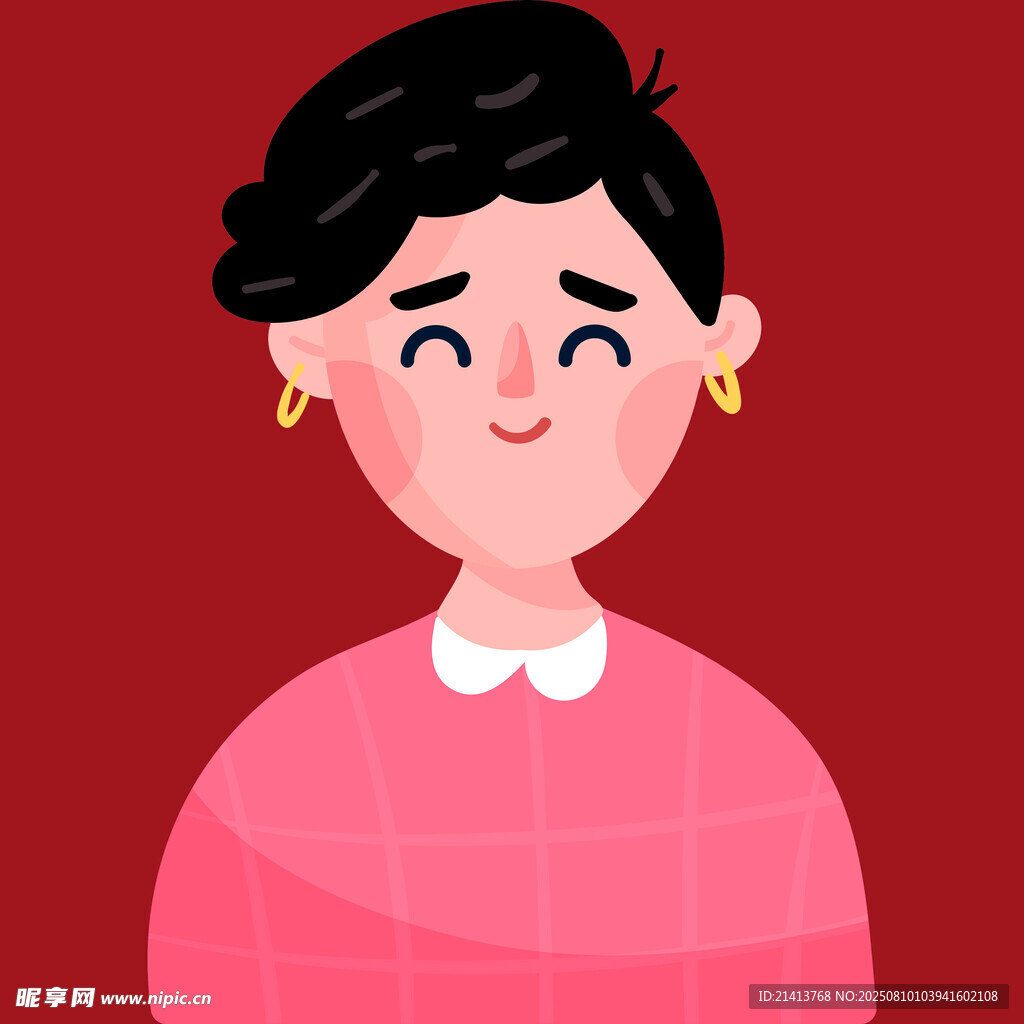 微笑的粉色上衣女士