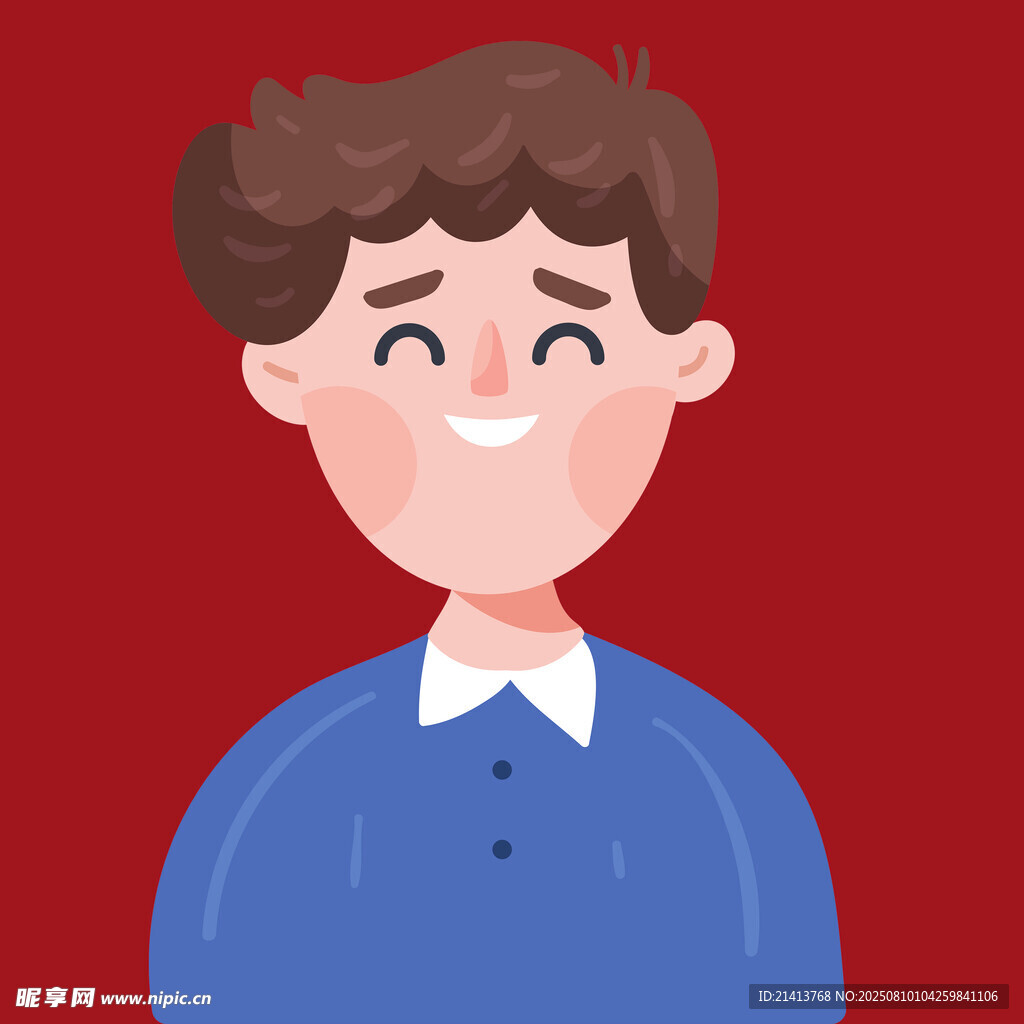 微笑蓝衣男孩头像