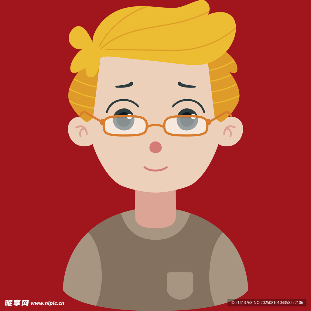 戴眼镜的金发男孩头像