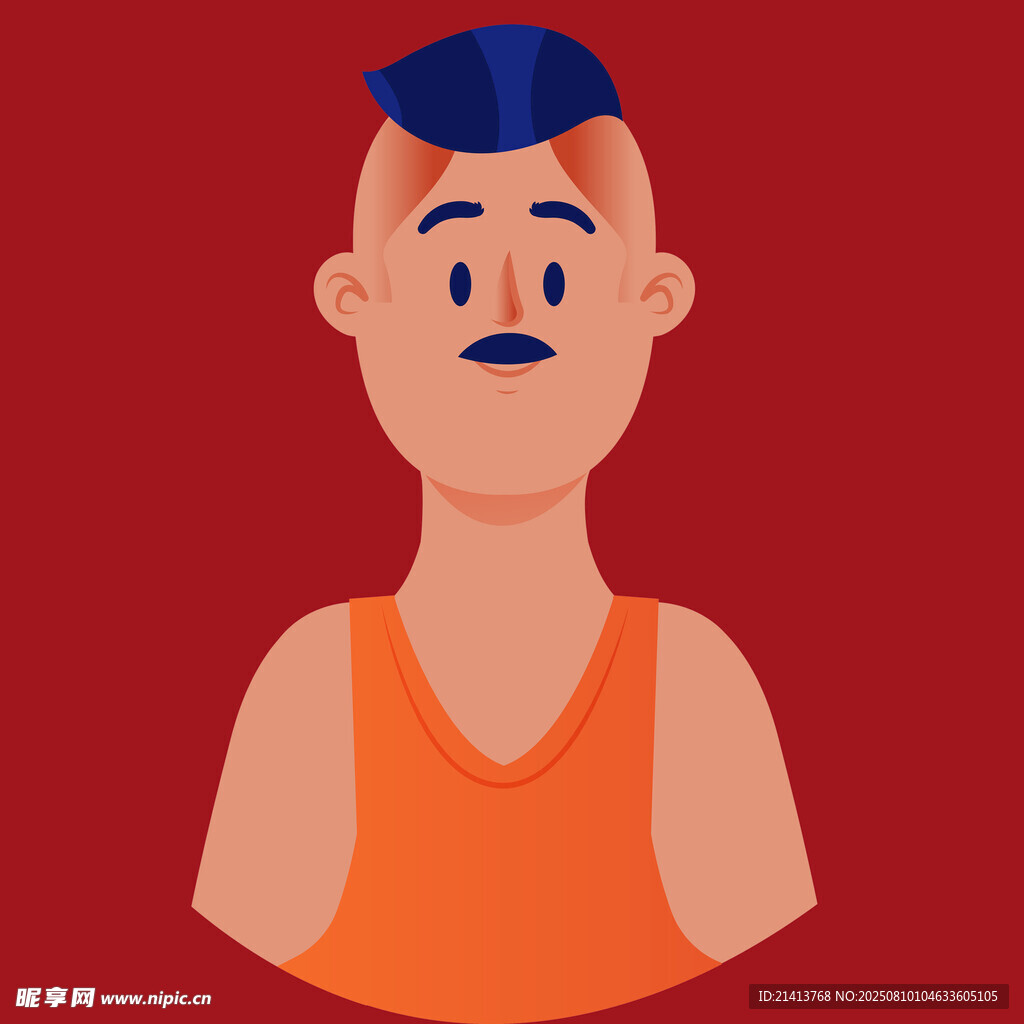 穿背心的短发男子头像