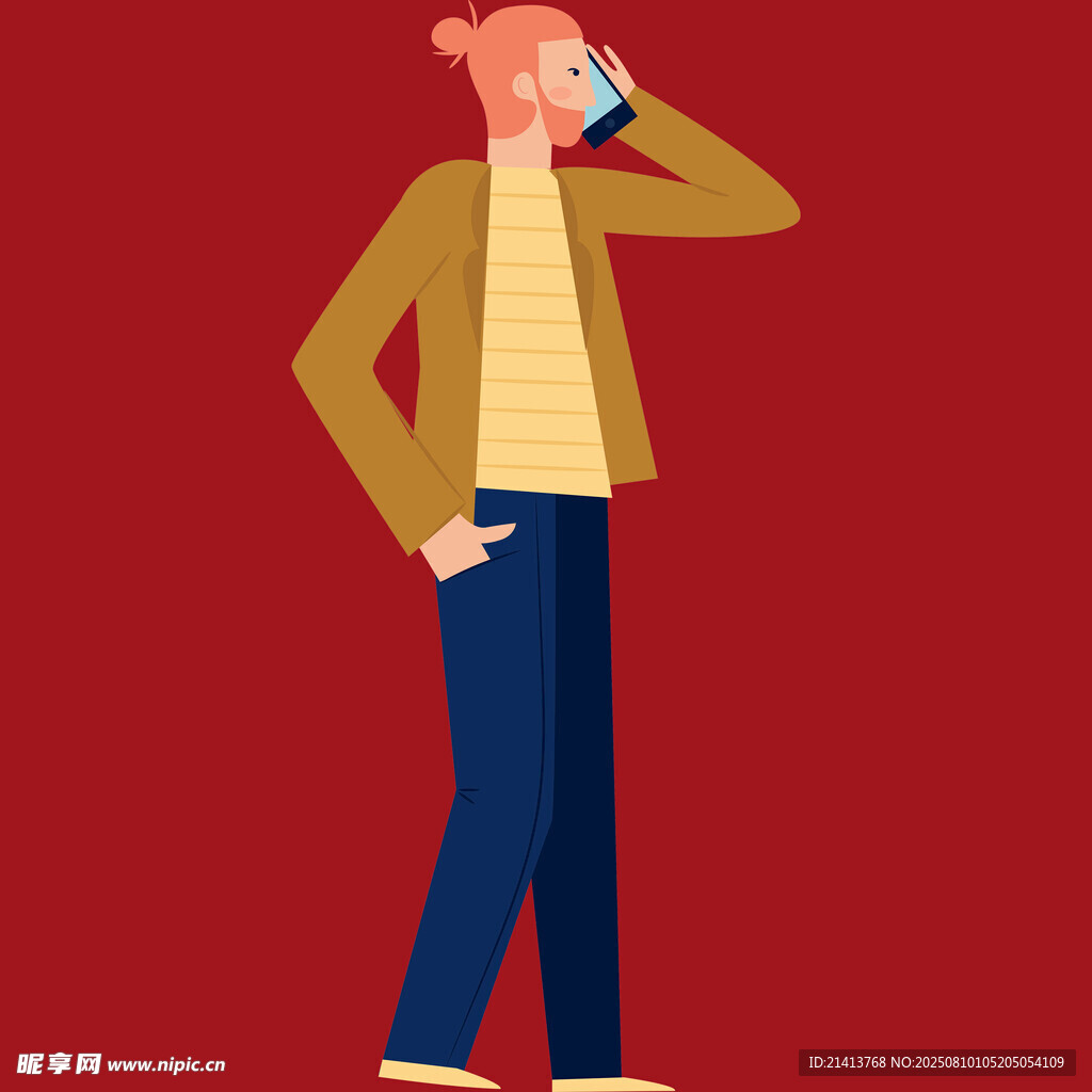 打电话的休闲男士