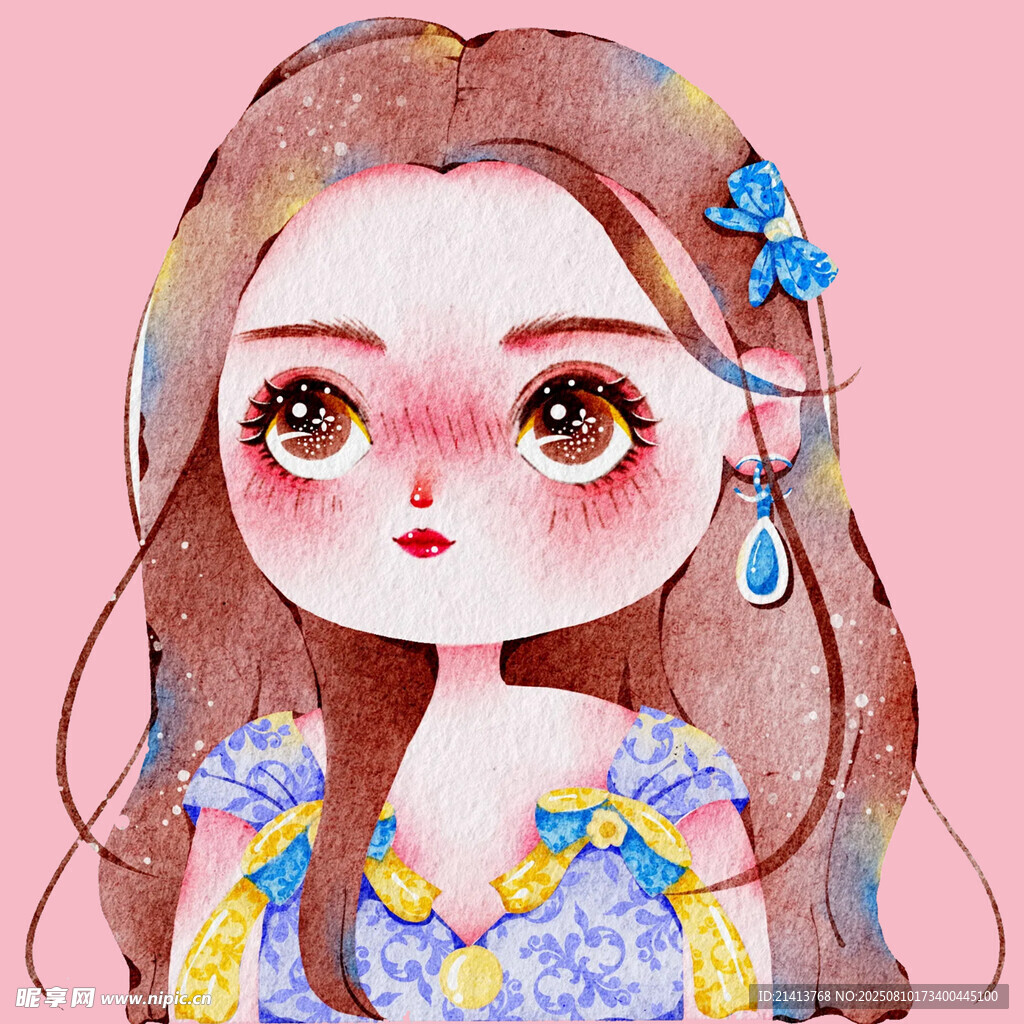 可爱梦幻风手绘女孩形象