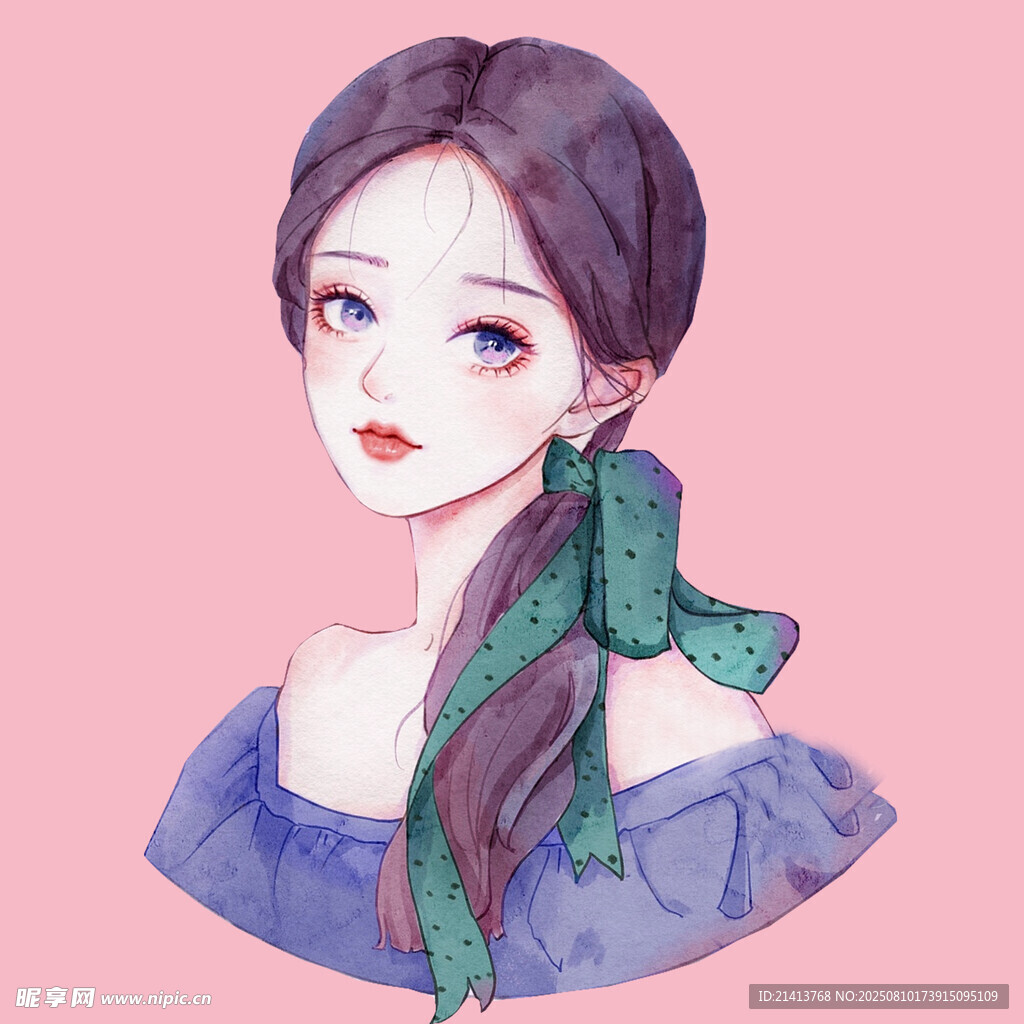 扎辫少女 清新甜美风