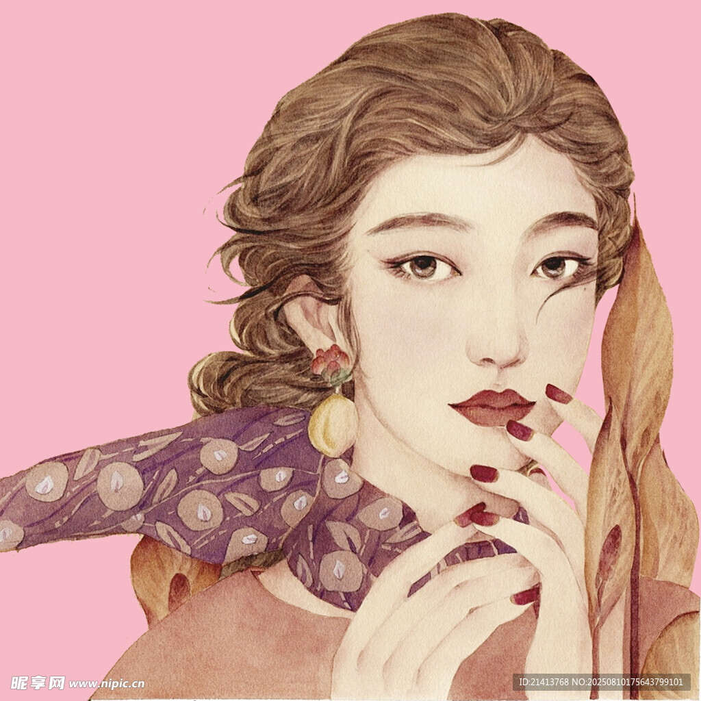 复古风优雅女子肖像
