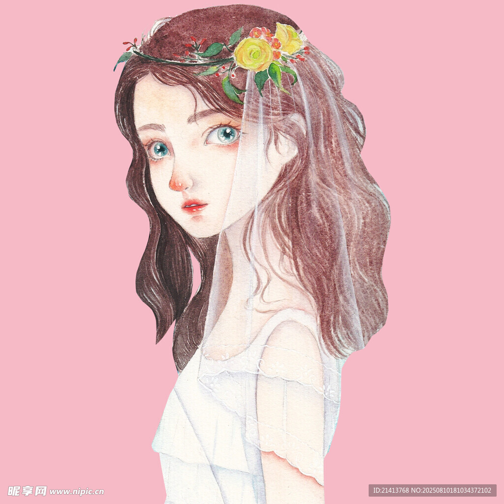 头戴花环的梦幻女孩