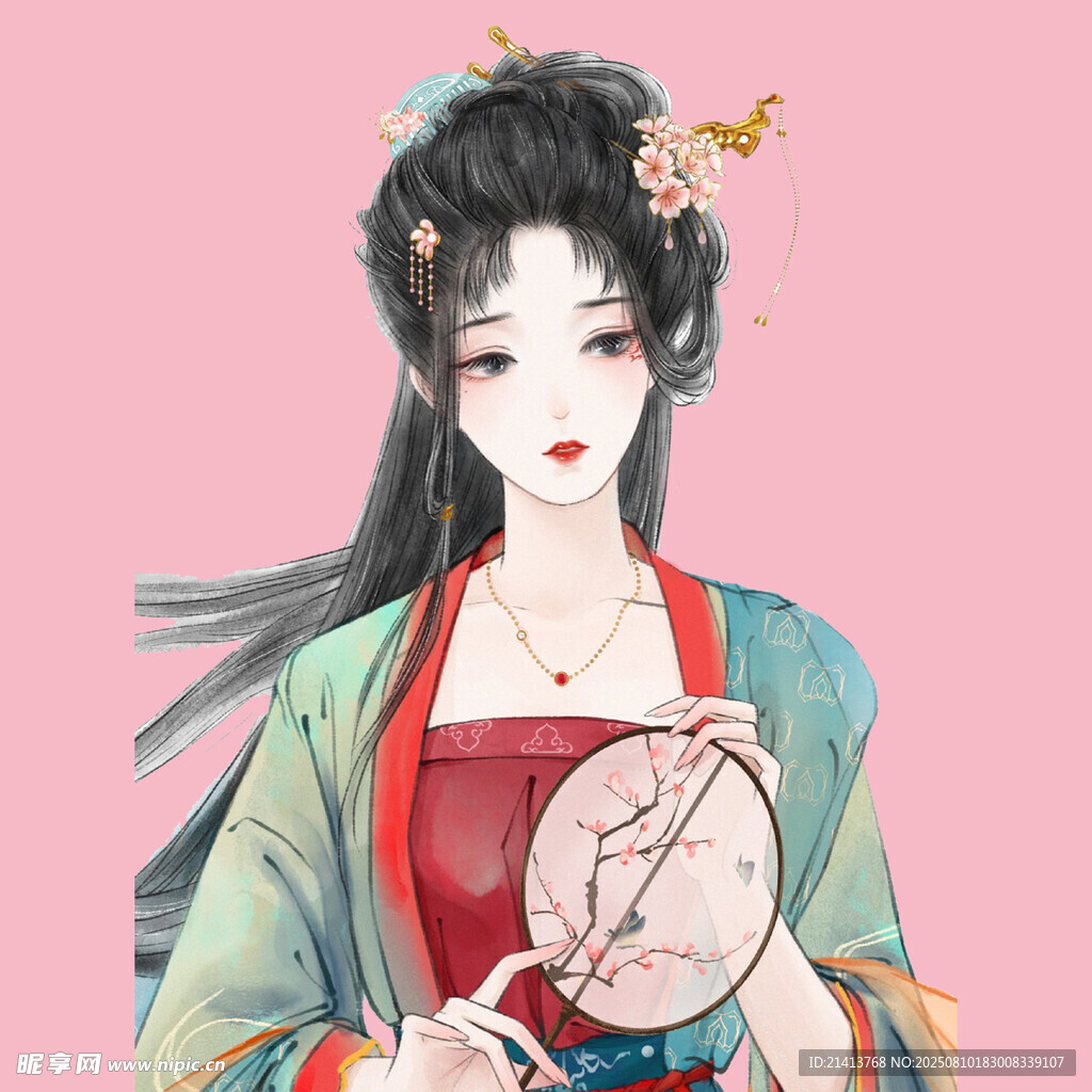 古风持扇优雅古典美人