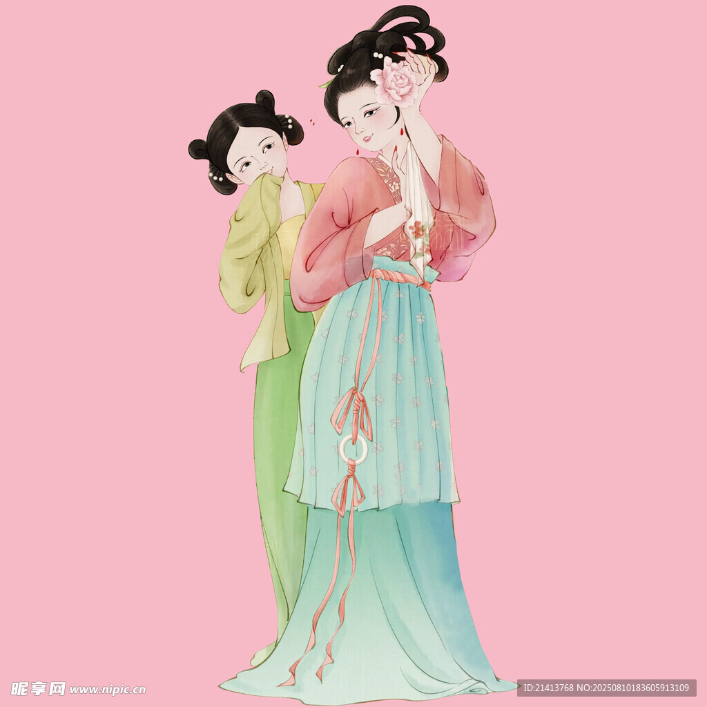 古风汉服女子优雅姿态