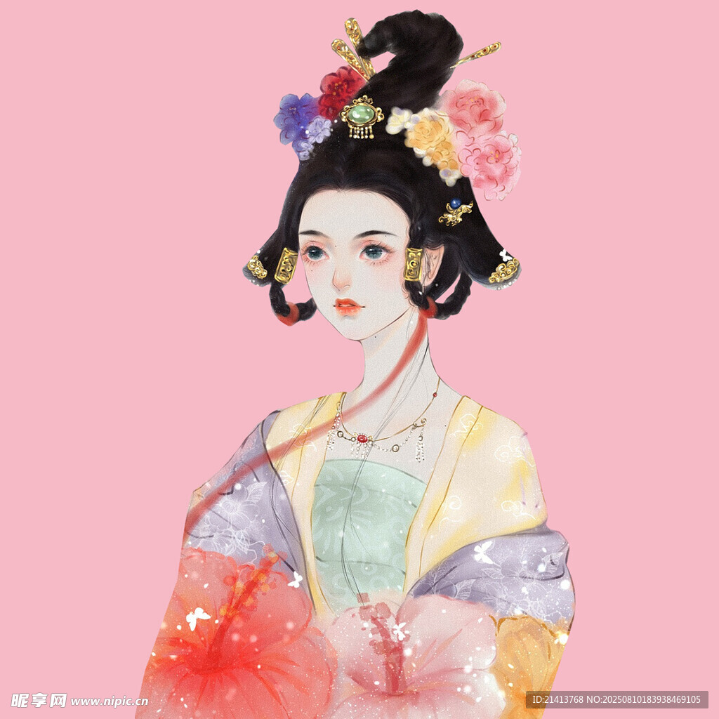古风唐朝仕女插画
