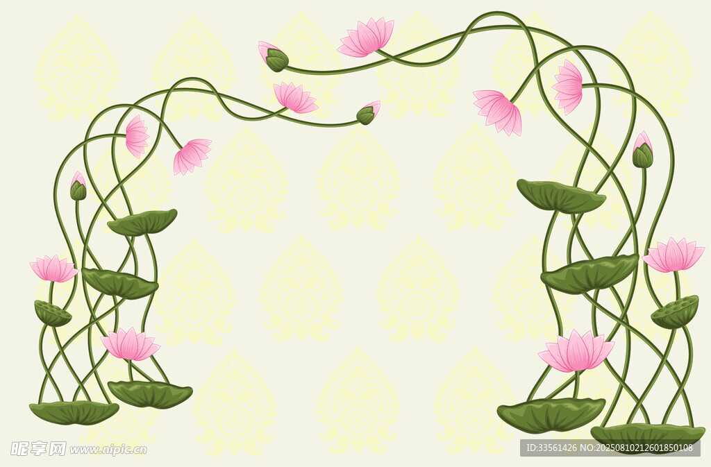 古典荷花图案