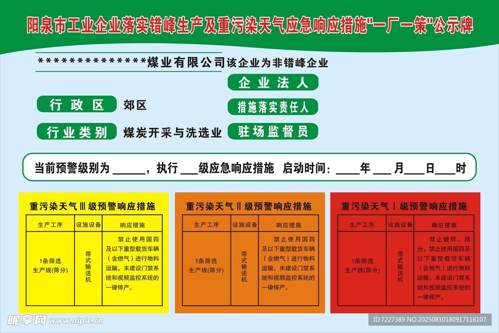 一厂一策公示牌
