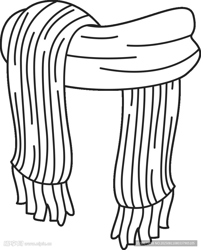 简约线条围巾插画