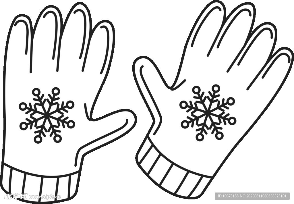 雪花图案保暖手套