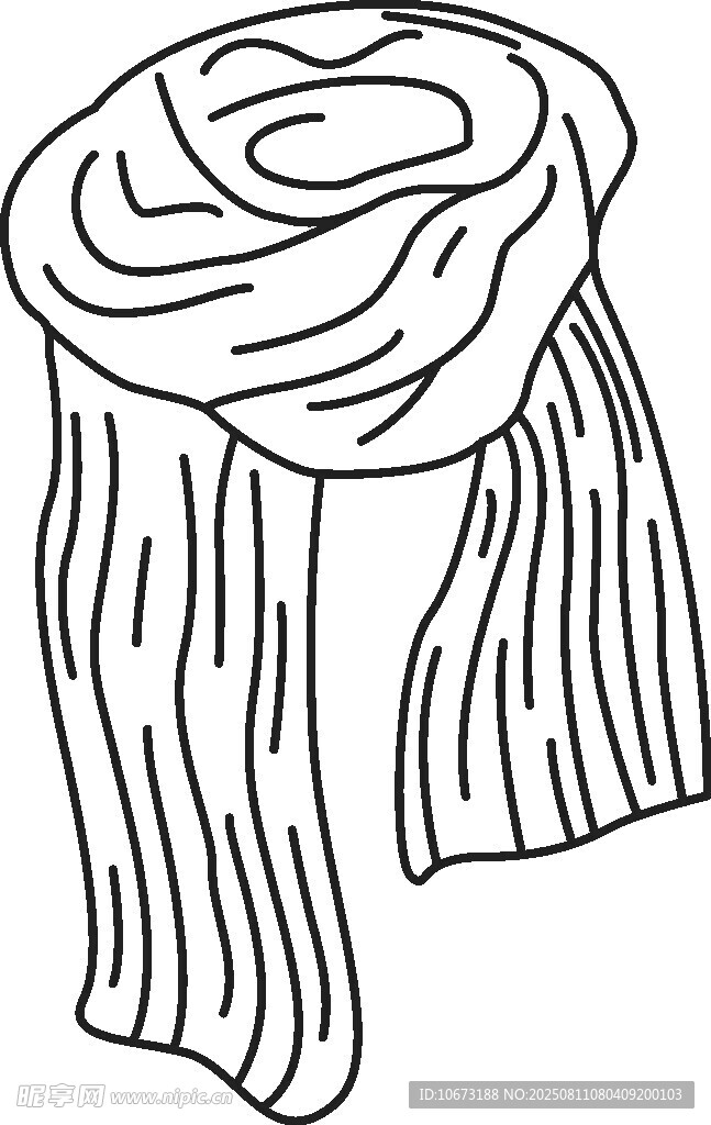 简约线条围巾插画