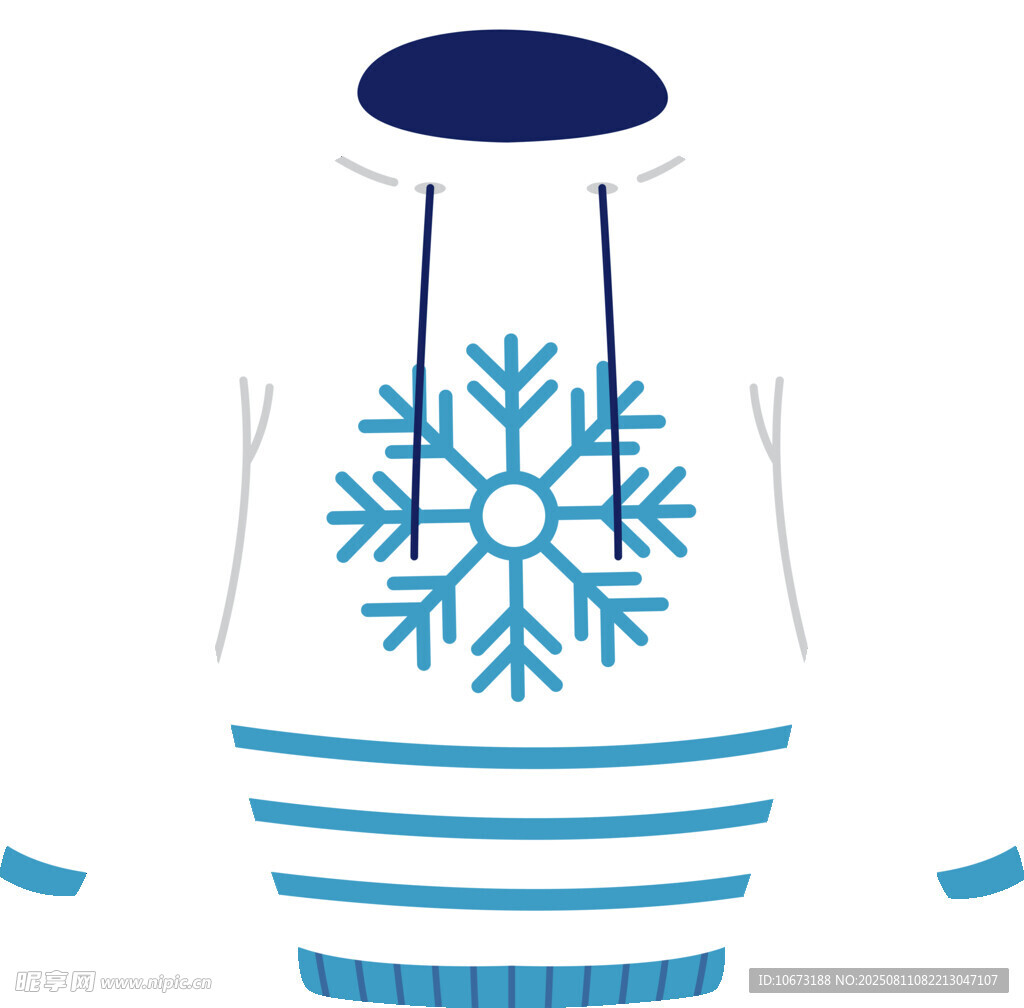 冬季雪花图案连帽卫衣