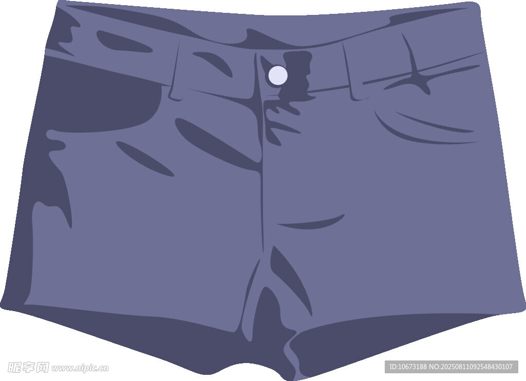 蓝色休闲短裤设计图